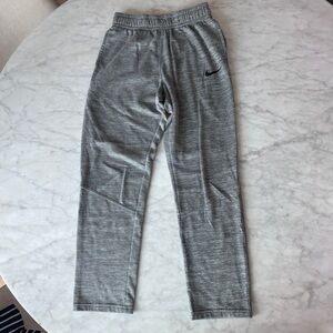 Nike Gray Boys' Athletic Joggers with Black Swoosh